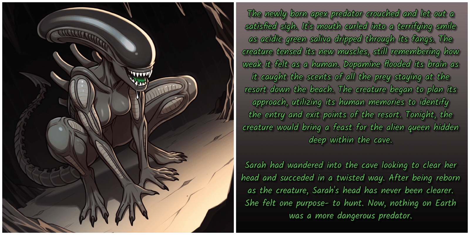 The Cave (Xenomorph TF Sequence) – AlwaysOlder TG Comics